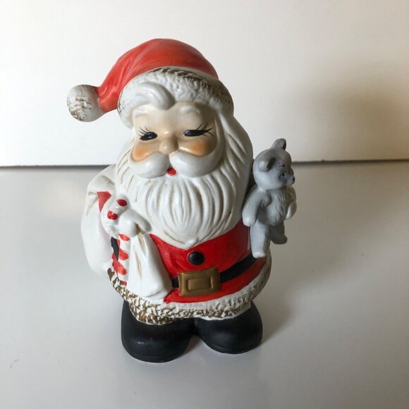 Homco Santa Claus Ceramic Coin Bank Vintage Christmas Collectible - Picture 1 of 6